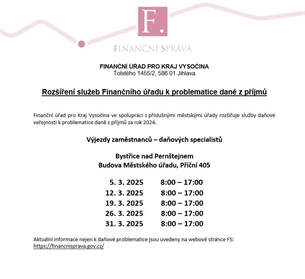 Rozšíření služeb Finančního úřadu k problematice daně z příjmů      