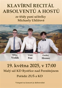 ZUŠ - Klavírní recitál absolventů a hostů