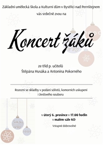 Koncert žáků ze tříd Š. Husáka a A. Pokorného