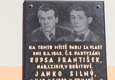 Pamětní deska partyzánů Františka Kupsy a Janka Silného