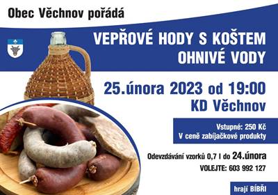 Vepřové hody s koštem ohnivé vody