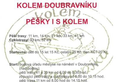 Turistický pochod: Kolem Doubravníku pěšky i s kolem